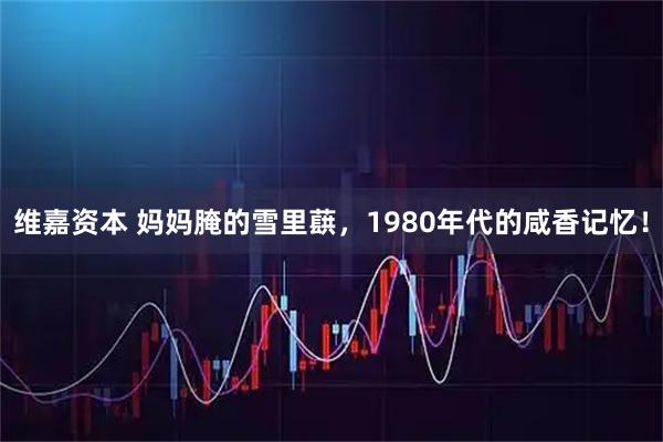 维嘉资本 妈妈腌的雪里蕻，1980年代的咸香记忆！